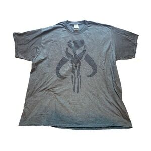Star Wars Shirt‎ Adult 4XL Extra Large The Mandalorian Character Gray Mens